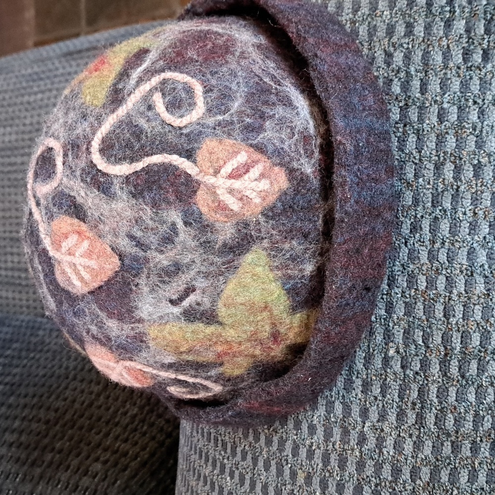 Wool felted hand crafted women's hat.